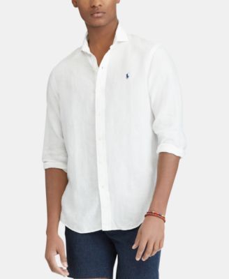 polo ralph lauren men's slim fit linen shirt