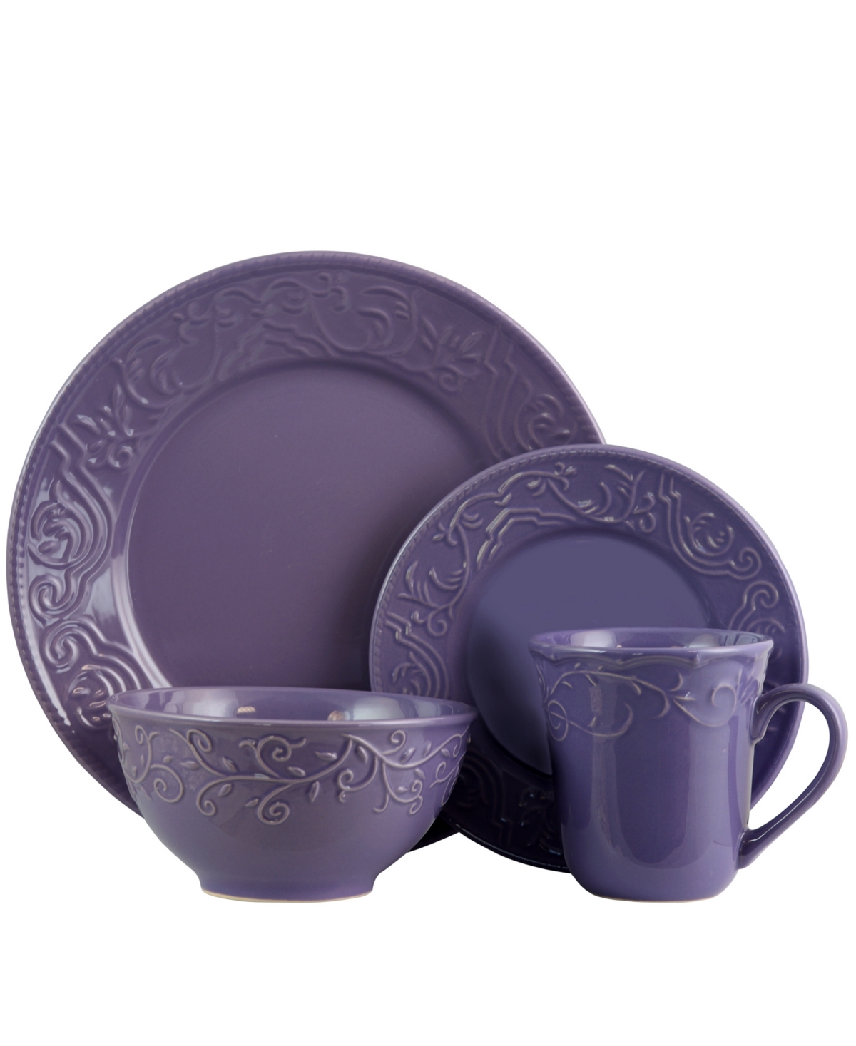 Lilac Fields 16 Piece Dinnerware Set - Purple