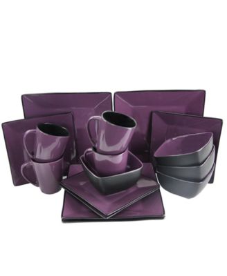 Elama - Mulberry Loft 16 Piece Modern Premium Stoneware Dinnerware Set with Complete Settings for 4