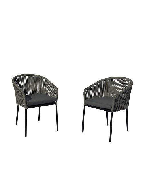 Courtyard Casual Osborne Aluminum Outdoor Dining Chairs 2 Piece