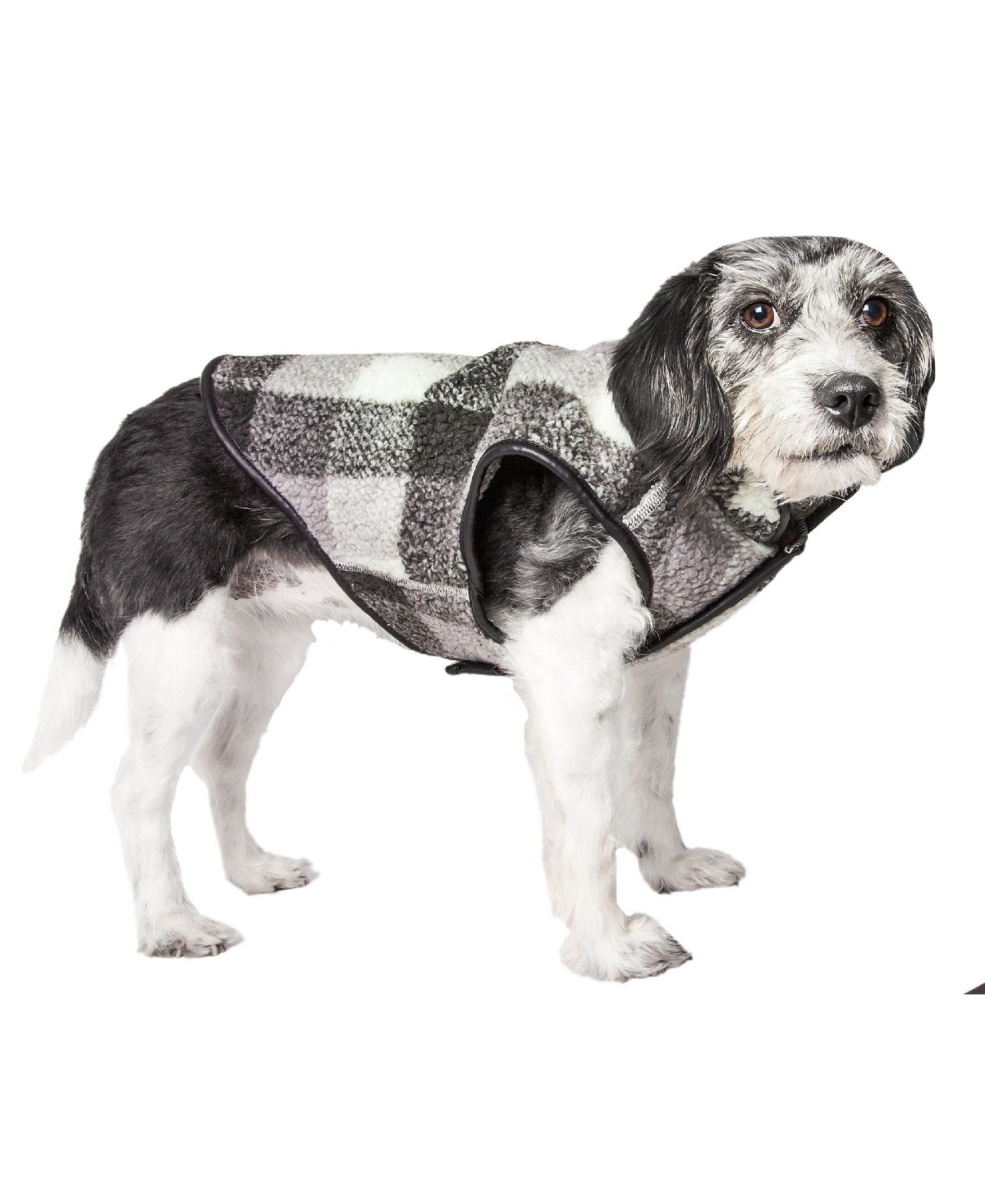 Pet Life 'Black Boxer' Classical Plaided Insulated Dog Coat Jacket - Black