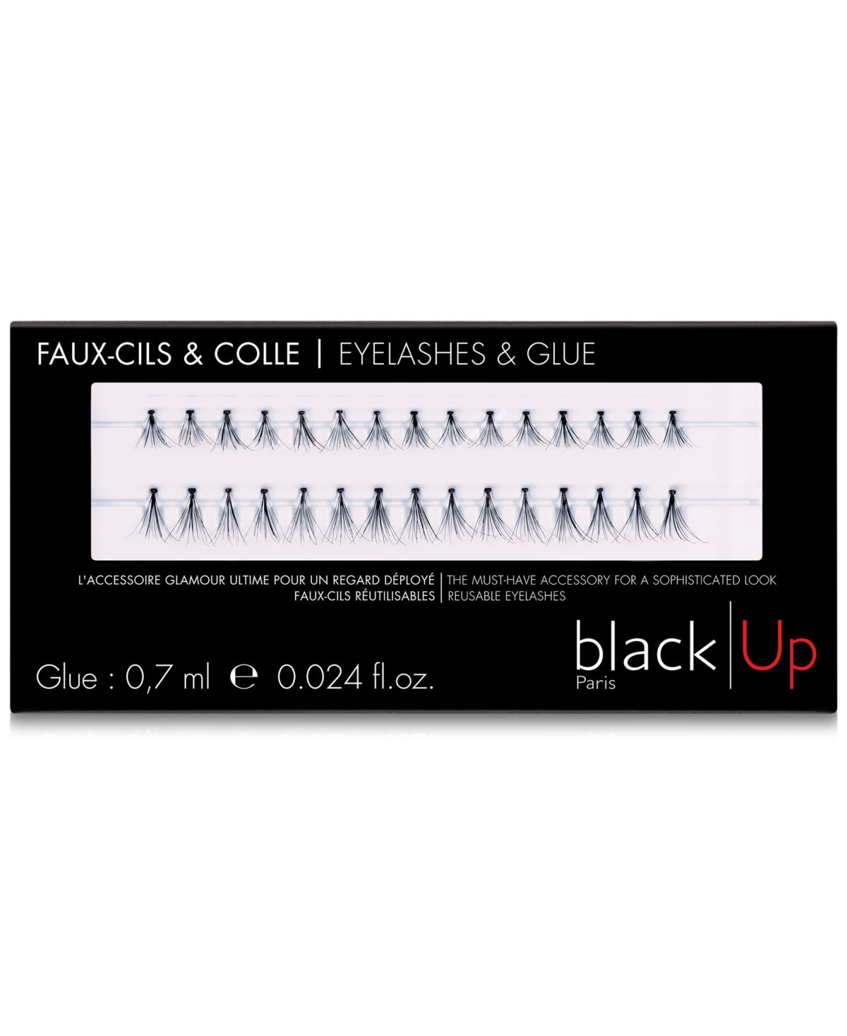 black Up Eyelashes & Glue - 7 Natural Single