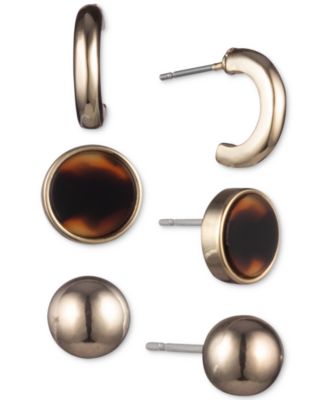 Lauren Ralph Lauren - Gold-Tone 3-Pc. Set Hoop & Stud Earrings