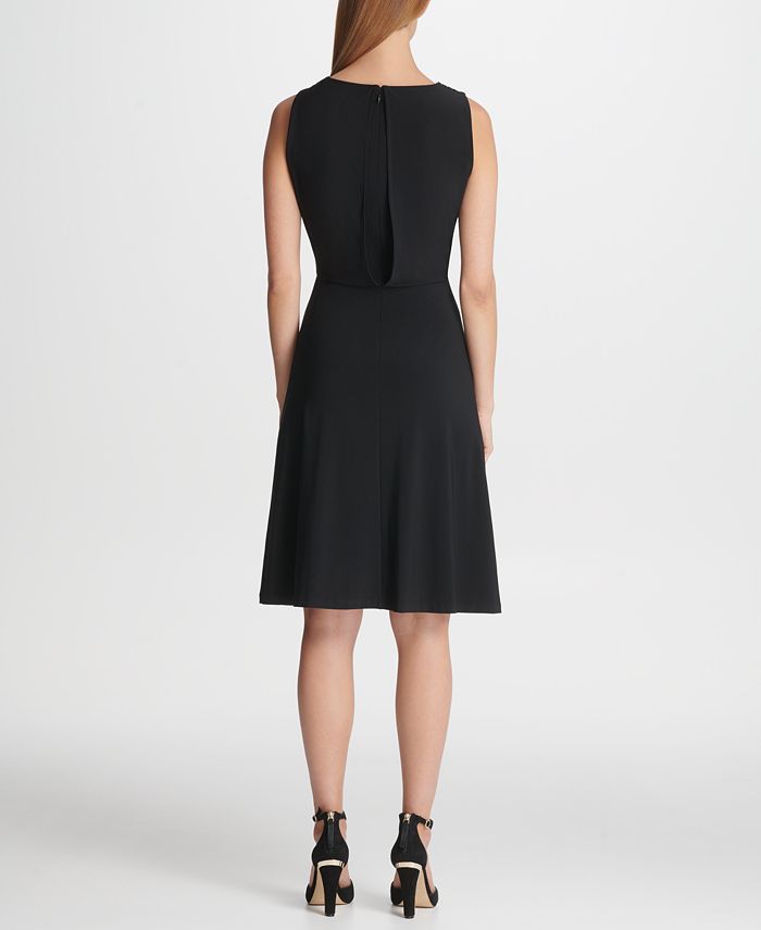 DKNY Cowlneck Fit & Flare Dress, Created for Macy's - Macy's