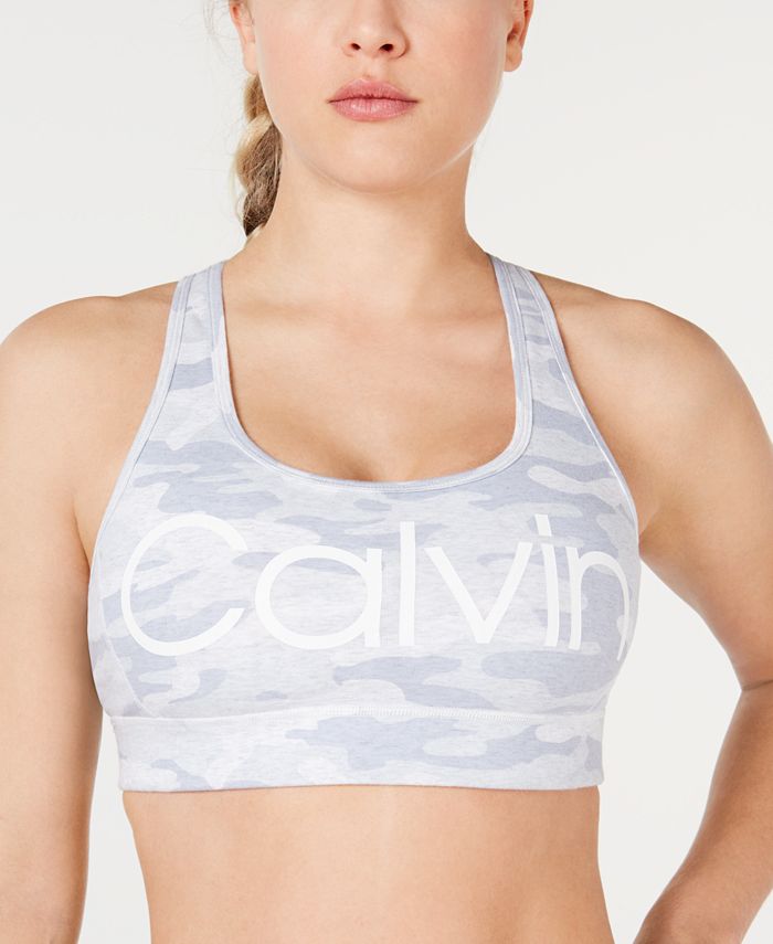 Calvin Klein Performance Women's Medium Impact Sports Bra with Removable  Cups, White, Small