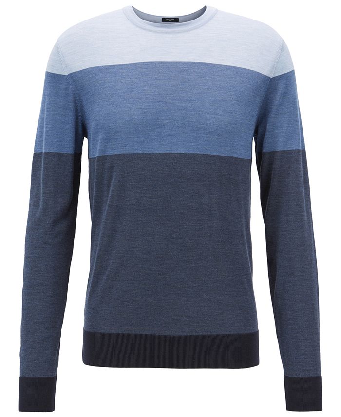 Hugo Boss BOSS Men's Fortino Regular-Fit Colorblock Silk Sweater ...