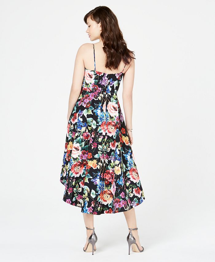 Aidan by Aidan Mattox Floral-Print High-Low Dress - Macy's