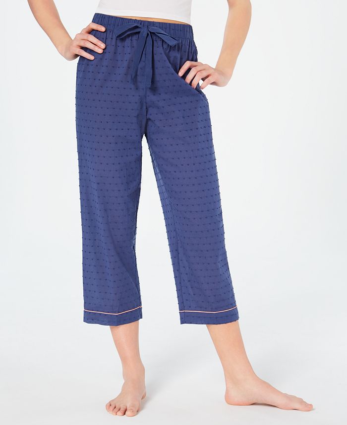 Charter Club Woven Cotton Cropped Pajama Pants, Created for Macy's - Macy's
