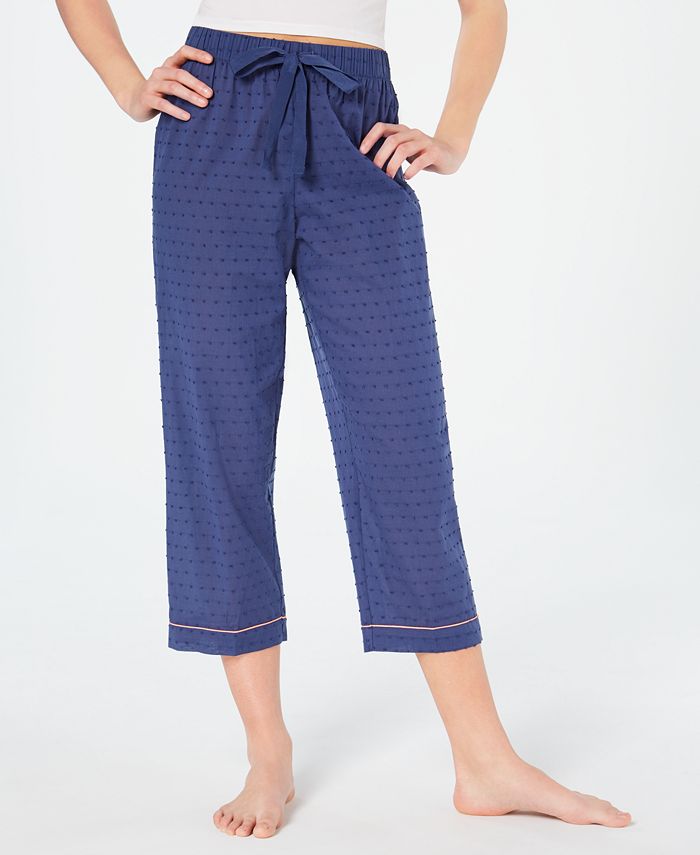 Charter Club Woven Cotton Cropped Pajama Pants, Created for Macy's Macy's