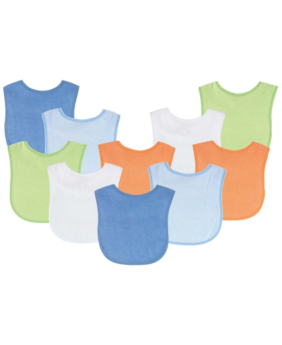 Luvable Friends Baby Boy Cotton Terry Bibs 10pk,