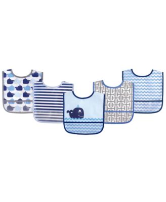 Luvable Friends Boys Water-Resistant Peva Feeding Smocks - Blue 16$