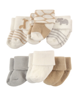 Luvable Friends Newborn Socks 6-Pack 0-3 Months