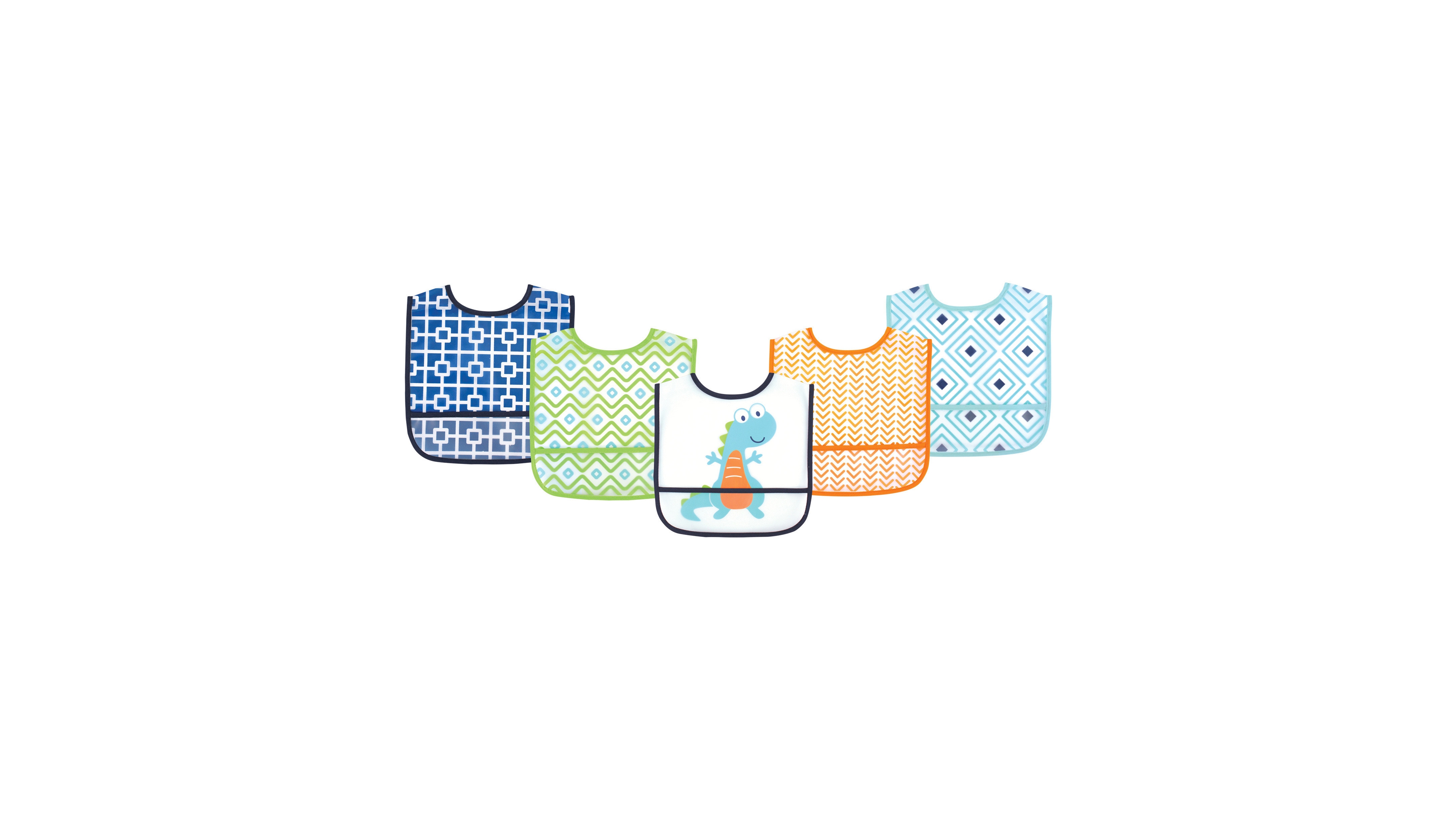 Luvable Friends Boys Water-Resistant Peva Feeding Smocks