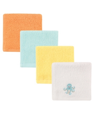Luvable Friends Washcloths 4-Pack Yellow Octopus One Size