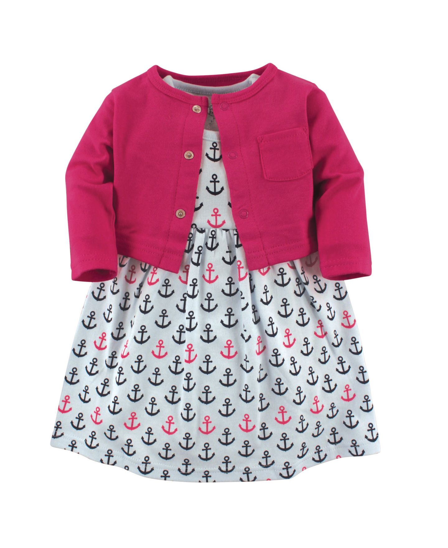 Кардиган Luvable Friends Dress and Cardigan для девочек, цвет: Anchors — фото 1