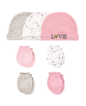 Hudson Baby Cap and Scratch Mittens 7-Piece Set 0-6 Months