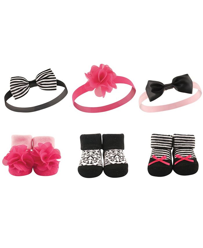 Hudson Baby Headbands and Socks Gift Set, 6-Piece, 0-9 Months - Macy's