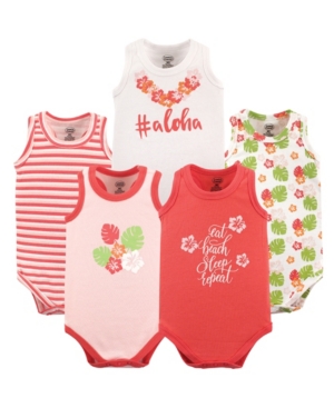 Luvable Friends Baby Girl and Boy Crab Sleeveless Bodysuits Pack of 5