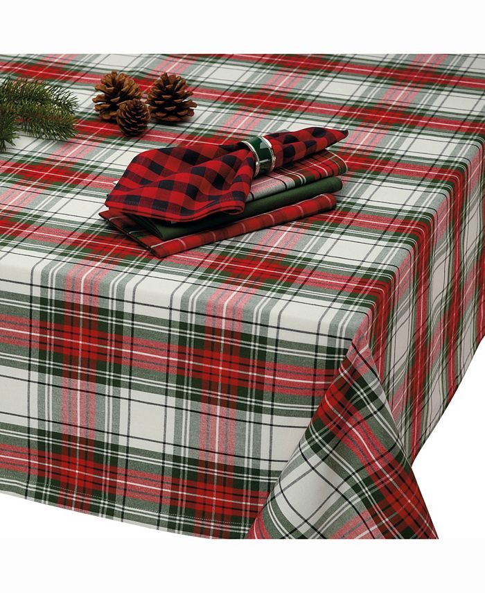 Design Imports Christmas Plaid Tablecloth 60" x 84" Macy's