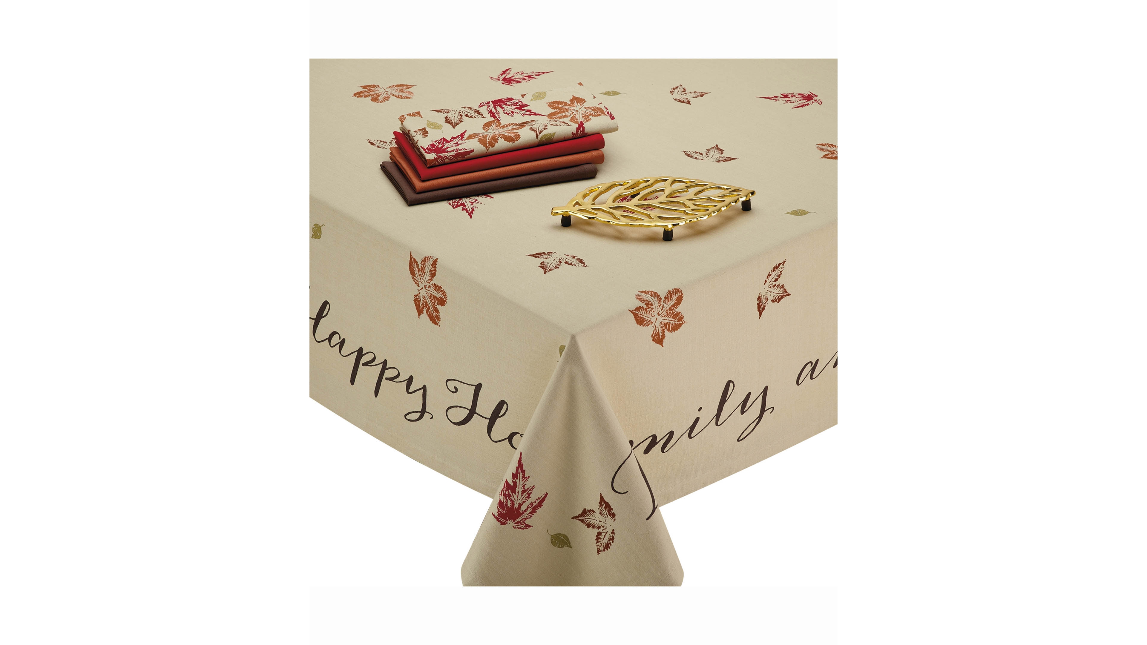 Rustic Leaves Print Tablecloth
