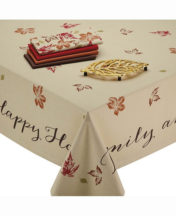 Design Imports Rustic Leaves Print Tablecloth & Reviews Table Linens