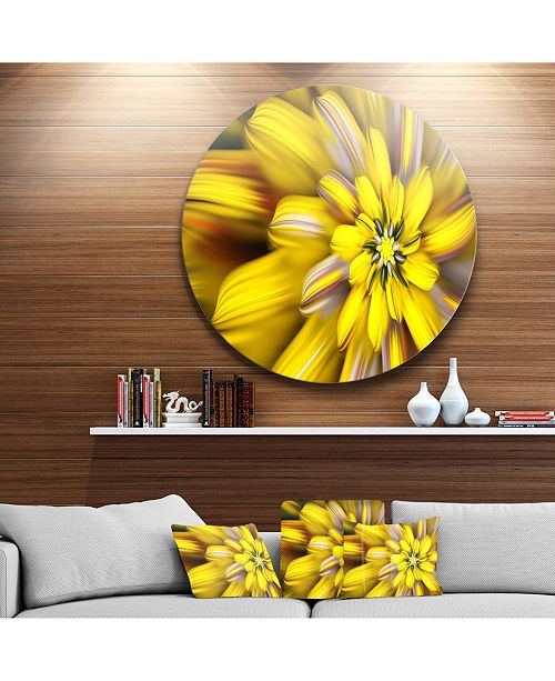 Design Art Designart Massive Yellow Fractal Flower Floral Round Circle Metal Wall Art 38 X 38 Reviews Wall Decor Home Decor Macy S