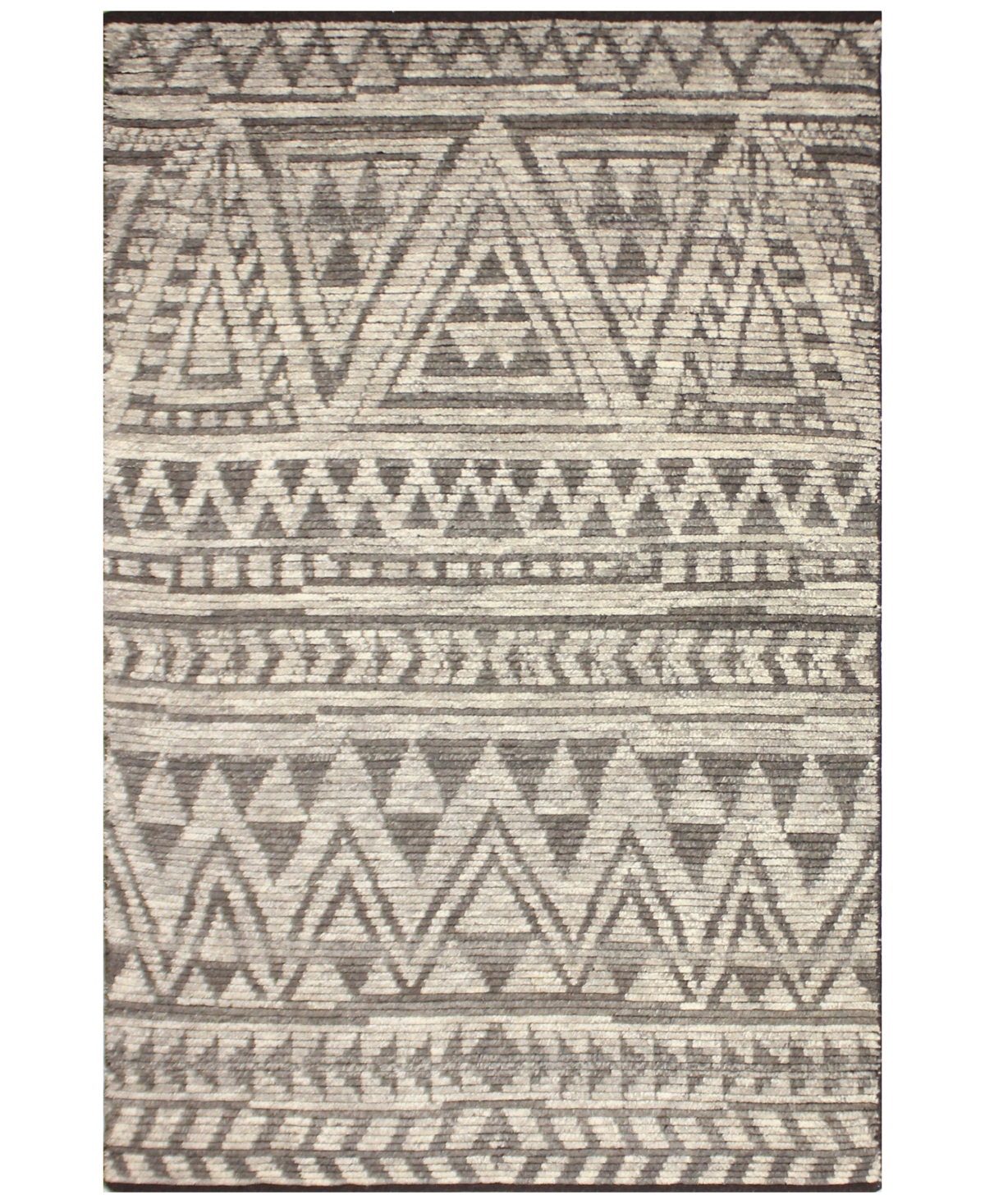 Bb Rugs Natural Wool Nat-21 Gray 2'6" X 8' Runner Area Rug In Grey