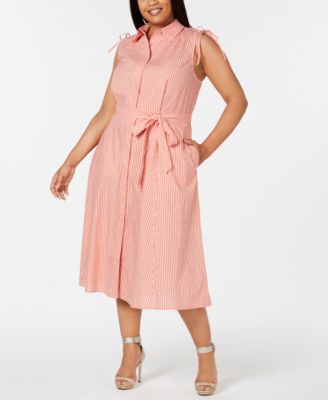 plus size midi shirt dress