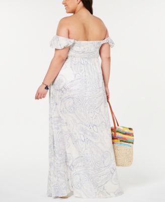 Raviya Plus Size Off-The-Shoulder Cover-Up Dress