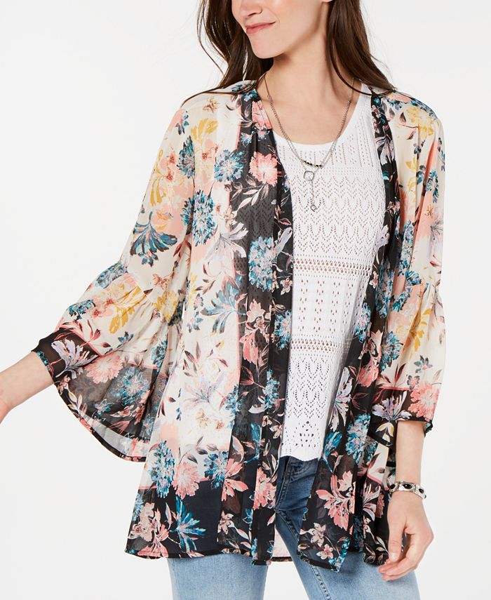 Style & Co Floral-Print Kimono, Created for Macy's - Macy's