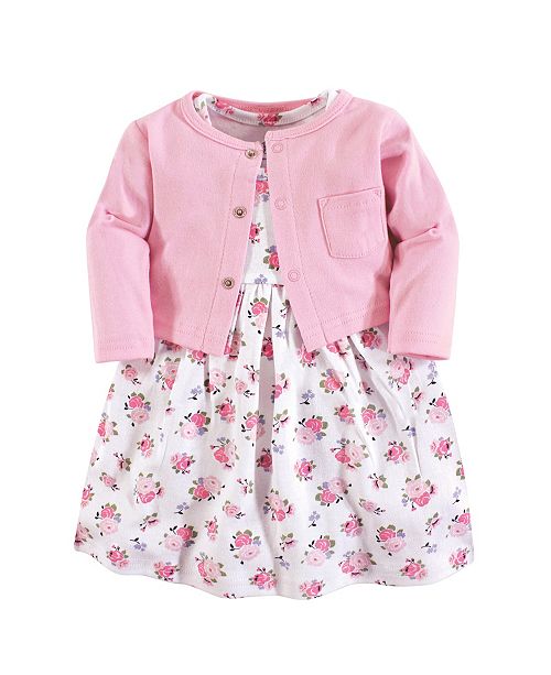 Luvable Friends Baby Vision Baby Girl Dress And Cardigan 2 Piece