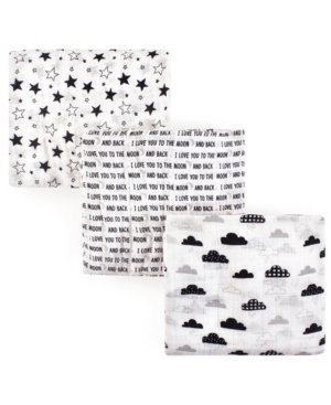 Hudson Baby Unisex Baby Muslin Swaddle Blankets Moon and Back 3-Pack One Size