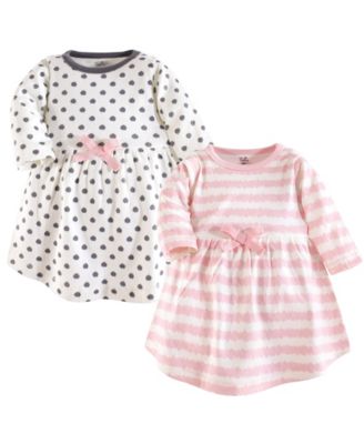 Touched by Nature Baby Girls 2Pk Long Sleeve Natural Dresses - Pink gray scribble 24$
