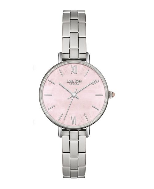 Lola Rose Love Ladies Rose Quartz Printed Stone Dial Watch With A Genuine Rose Quartz Crown 30mm Reviews Watches Jewelry Watches Macy S