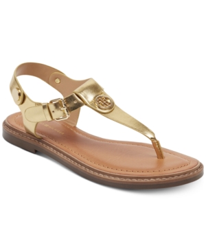 Tommy Hilfiger Flat Sandals Women's Shoes Gold ModeSens