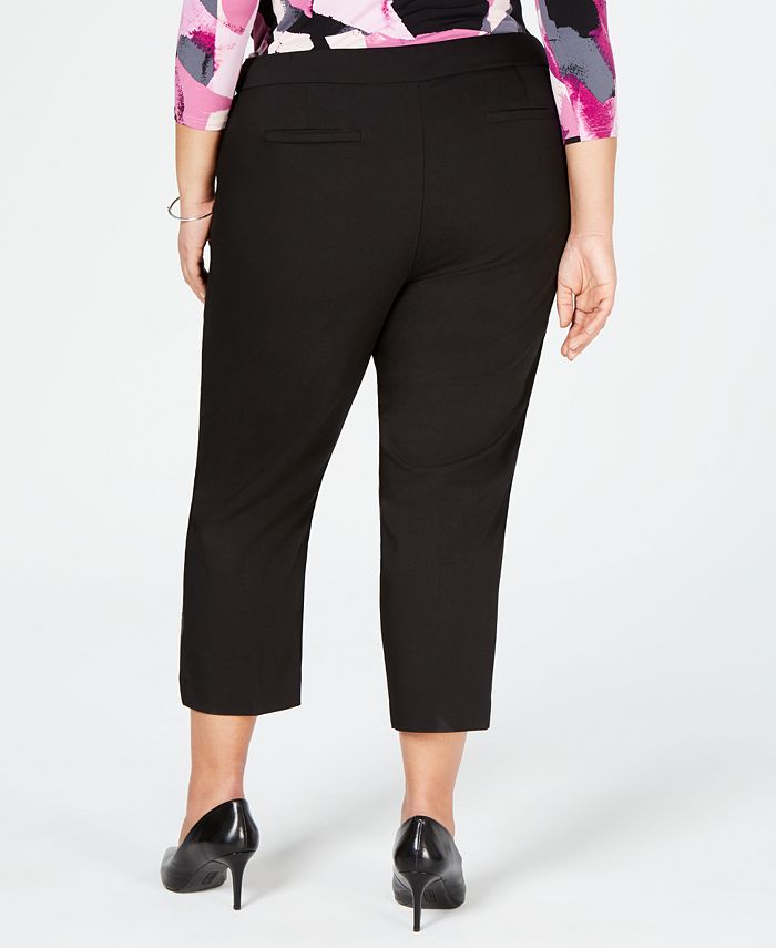 Alfani Plus Size Cropped Hardware-Trim Pants, Created for Macy's ...