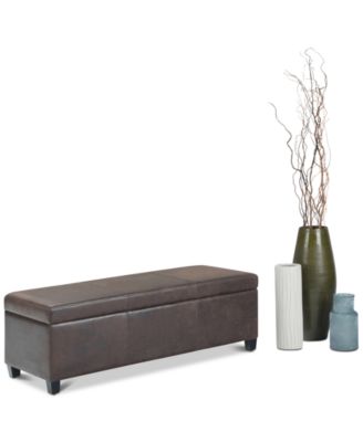 Avalon Contemporary Rectangle Storage Ottoman Bench 
