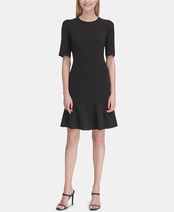 Calvin Klein ElbowSleeve Fit & Flare Dress Macy's