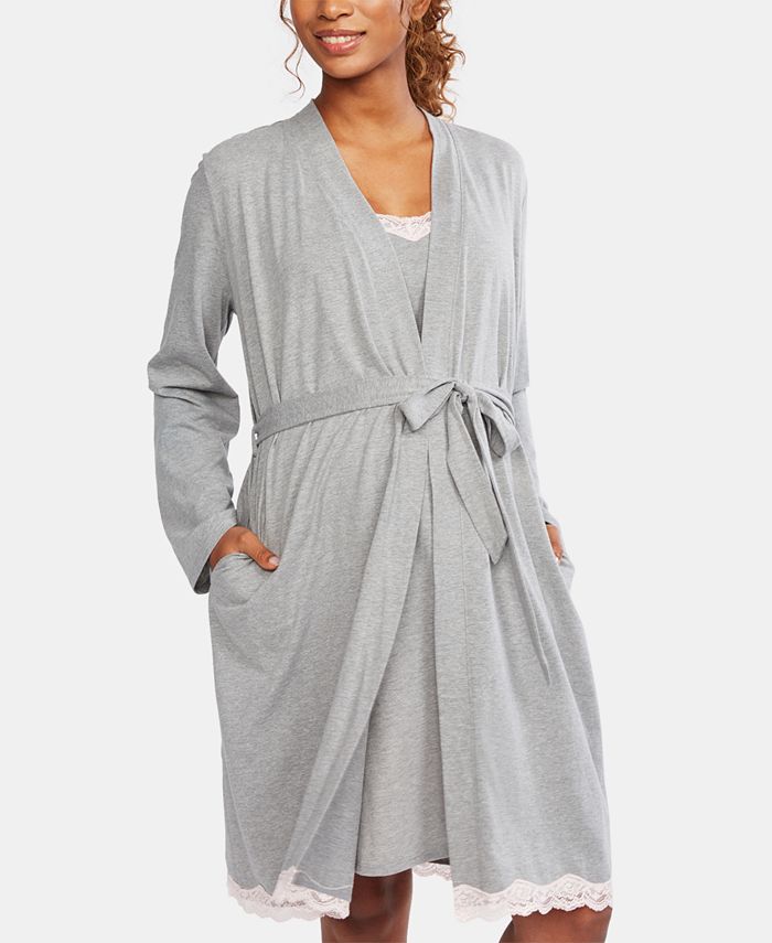Motherhood Maternity Lace-Trim Nursing Nightgown & Robe - Macy's