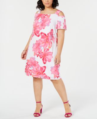 macys plus size pink dresses