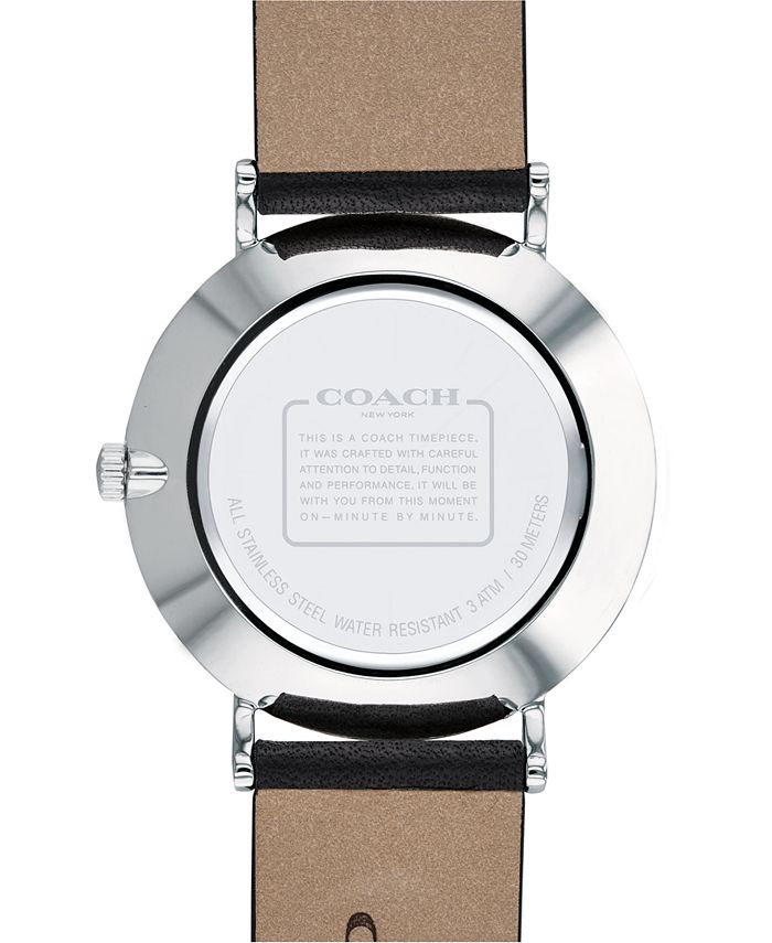 COACH Women's Perry Black Leather Strap Watch 36mm Created for Macy's