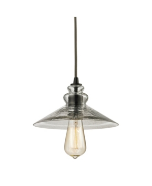Hammered Glass Collection 1 Light Mini Pendant in Oil Rubbed Bronze