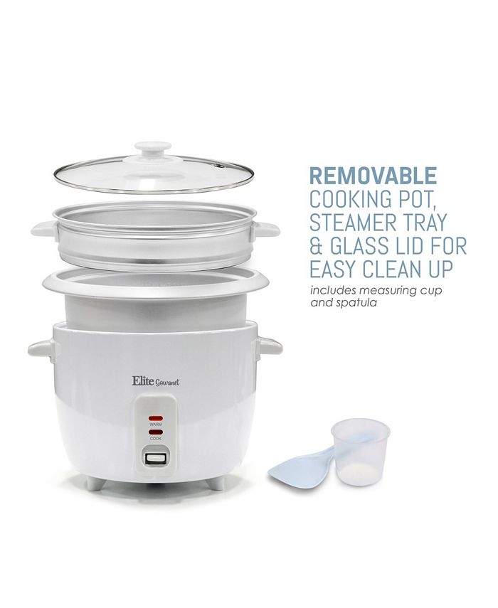 Elite Gourmet 16 Cup Rice Cooker with Steam Tray Macy
