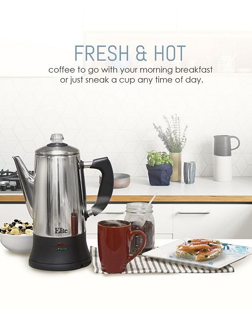 Elite by Maxi-Matic Elite Platinum Stainless Steel 12 Cup