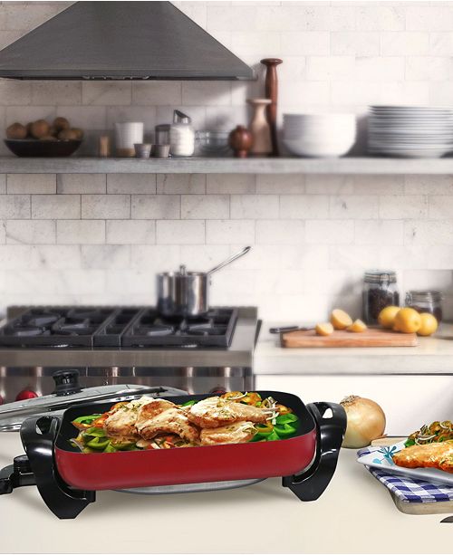 Elite by MaxiMatic Elite Gourmet 12" x 12" Electric Skillet with Glass