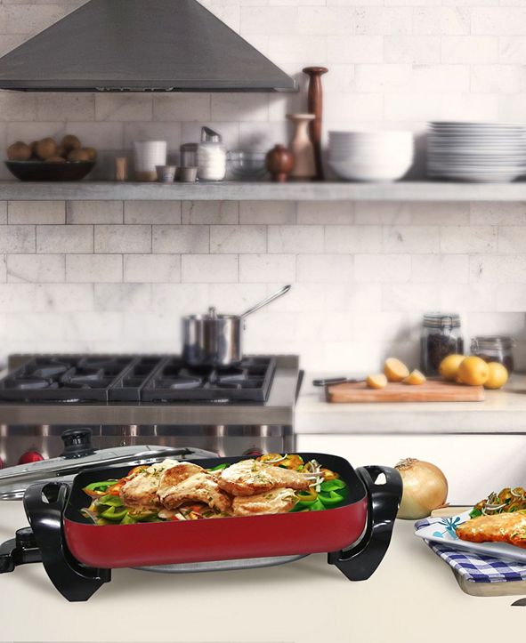 Elite by MaxiMatic Elite Gourmet 12" x 12" Electric Skillet with Glass
