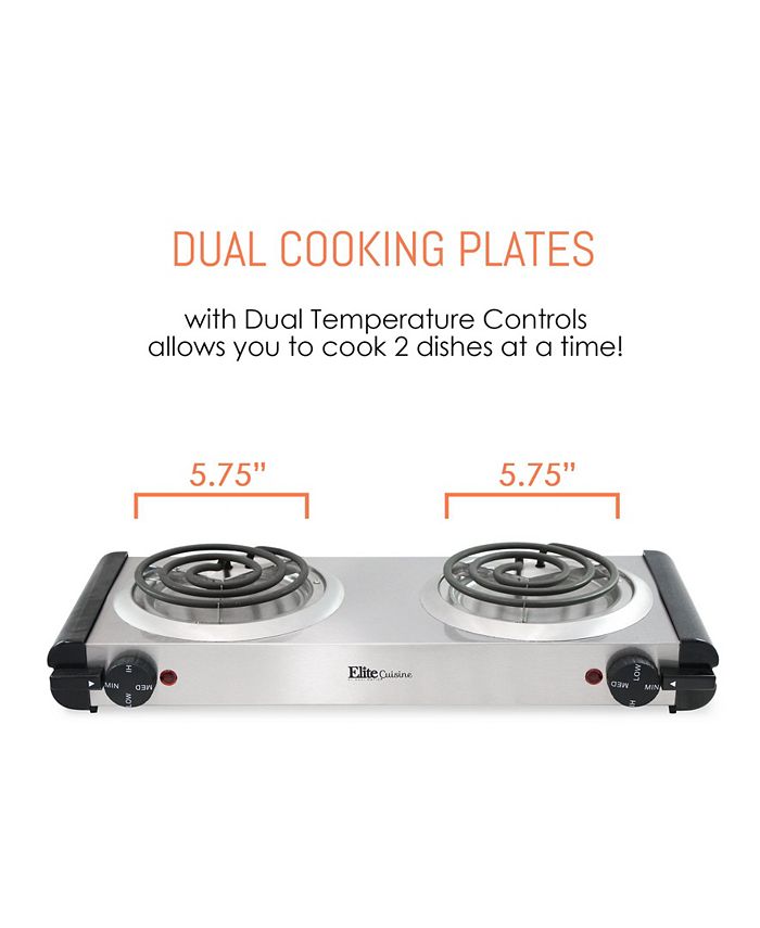Elite Gourmet Elite Cuisine Electric Double Coil Burner Hot Plate - Macy's