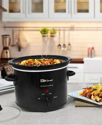 Elite Gourmet 3.5Qt Slow Cooker with Glass Lid, Adjustable Temperature  Controls, Keep Warm Function - Macy's