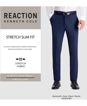 Kenneth Cole Reaction - Men's Slim-Fit Stretch Gabardine Dress Pants
