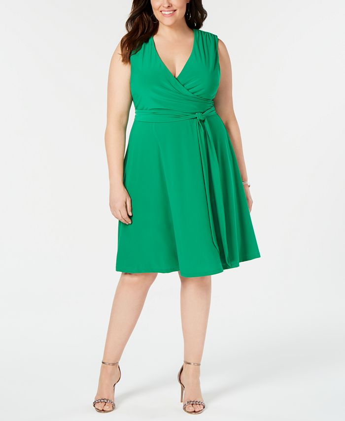 Jessica Howard Plus Size Surplice Wrap Dress - Macy's